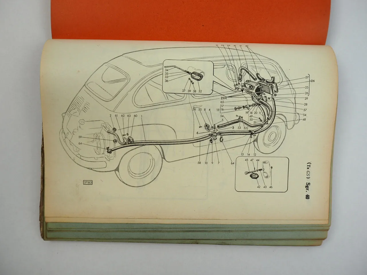 Fiat 600 Ersatzteilkatalog Catalogo parti di ricambio Spare Parts Catalog 1960