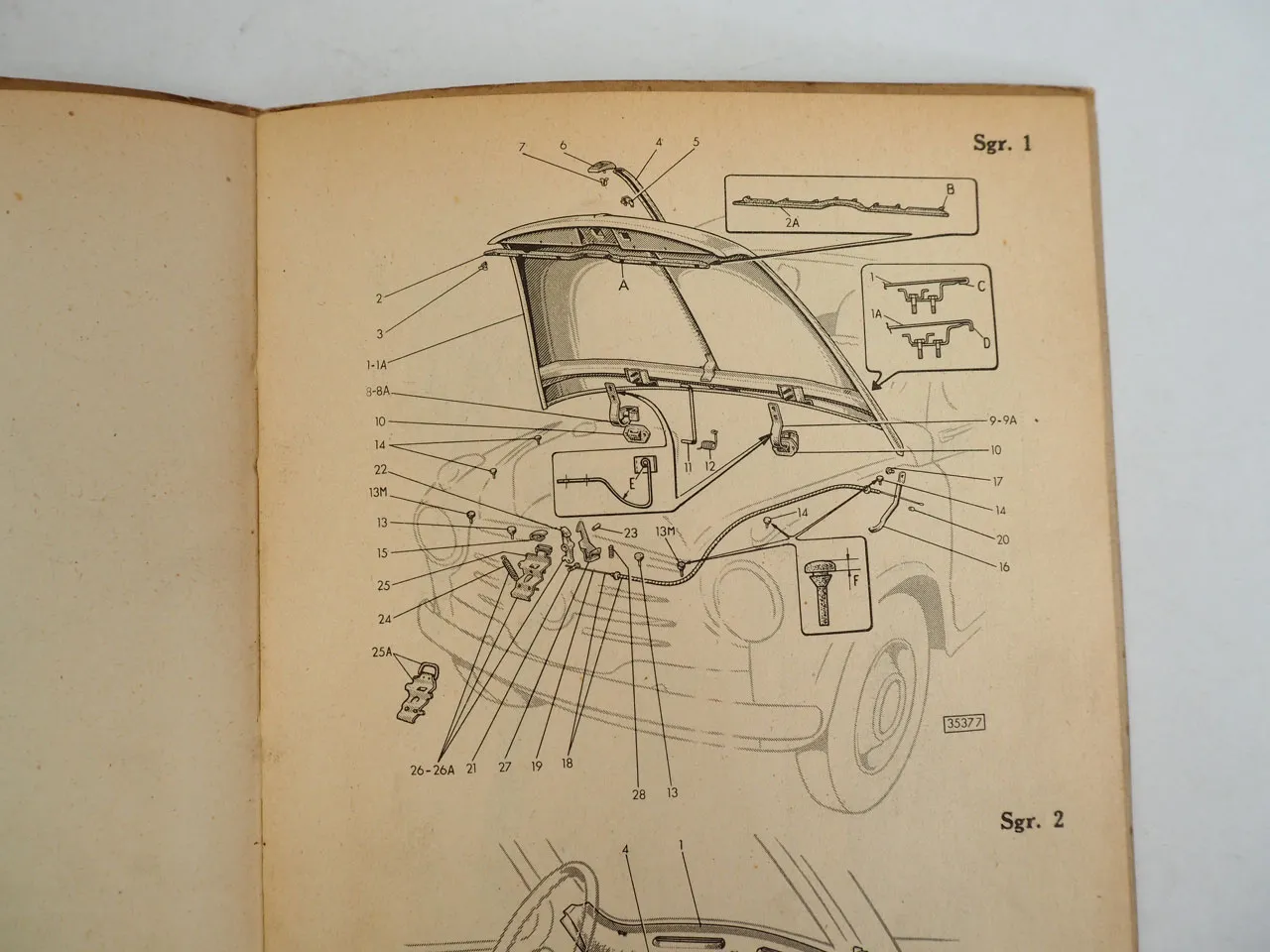 Fiat 600 Ersatzteilkatalog Karosserie Limousine Cabrio 1956