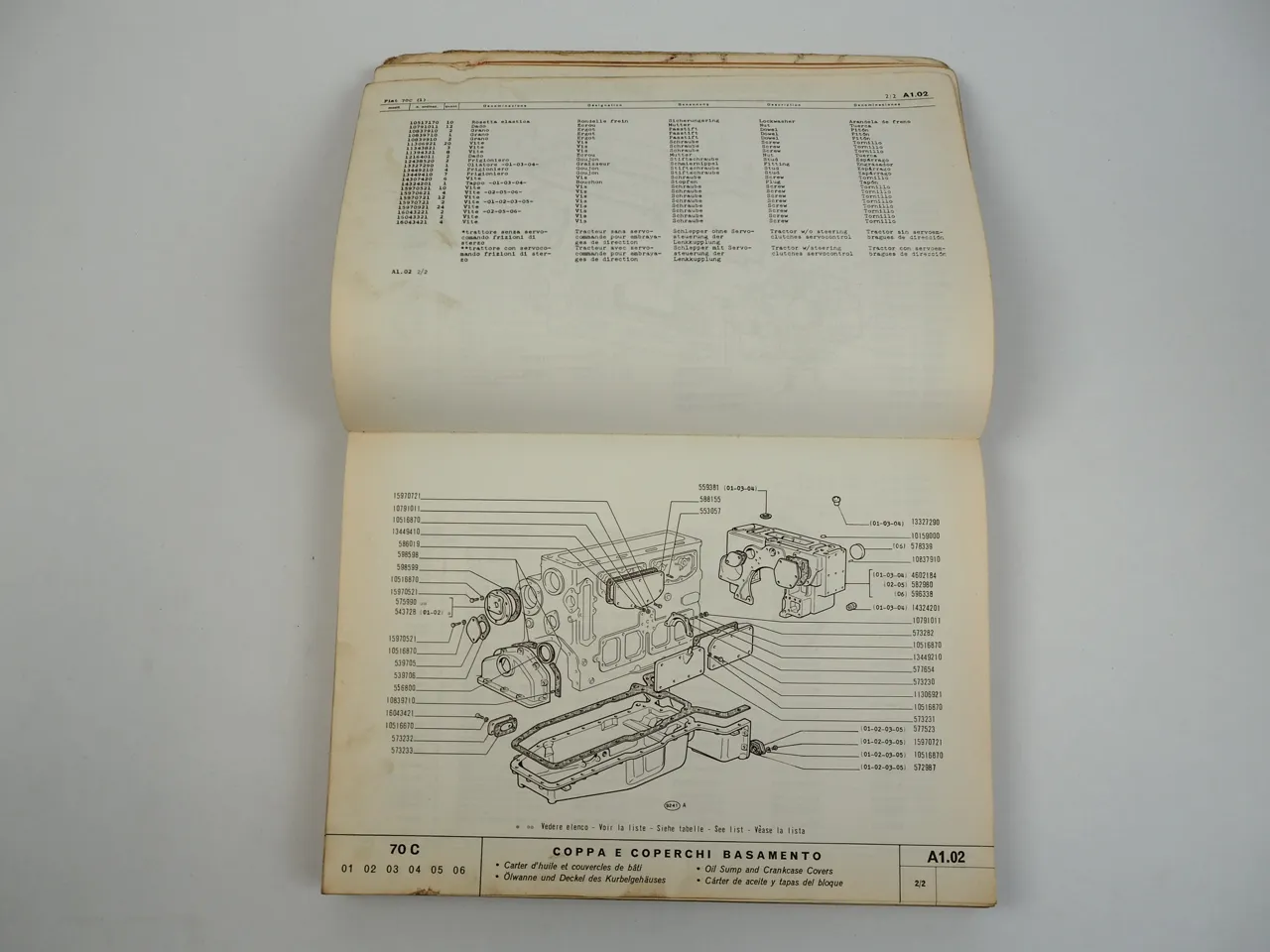 Fiat 70C Ersatzteilkatalog Spare parts Catalog Catalogo Parti di Ricambio 1968