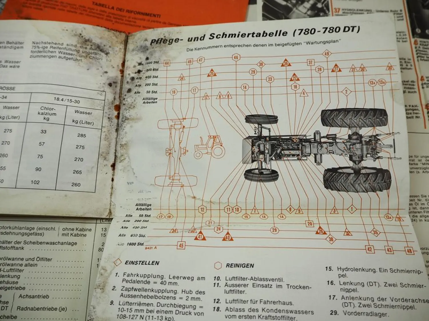 Fiat 780 780DT Traktor Betriebsanleitung Bedienung Wartung Schaltplan Elektrik 1978