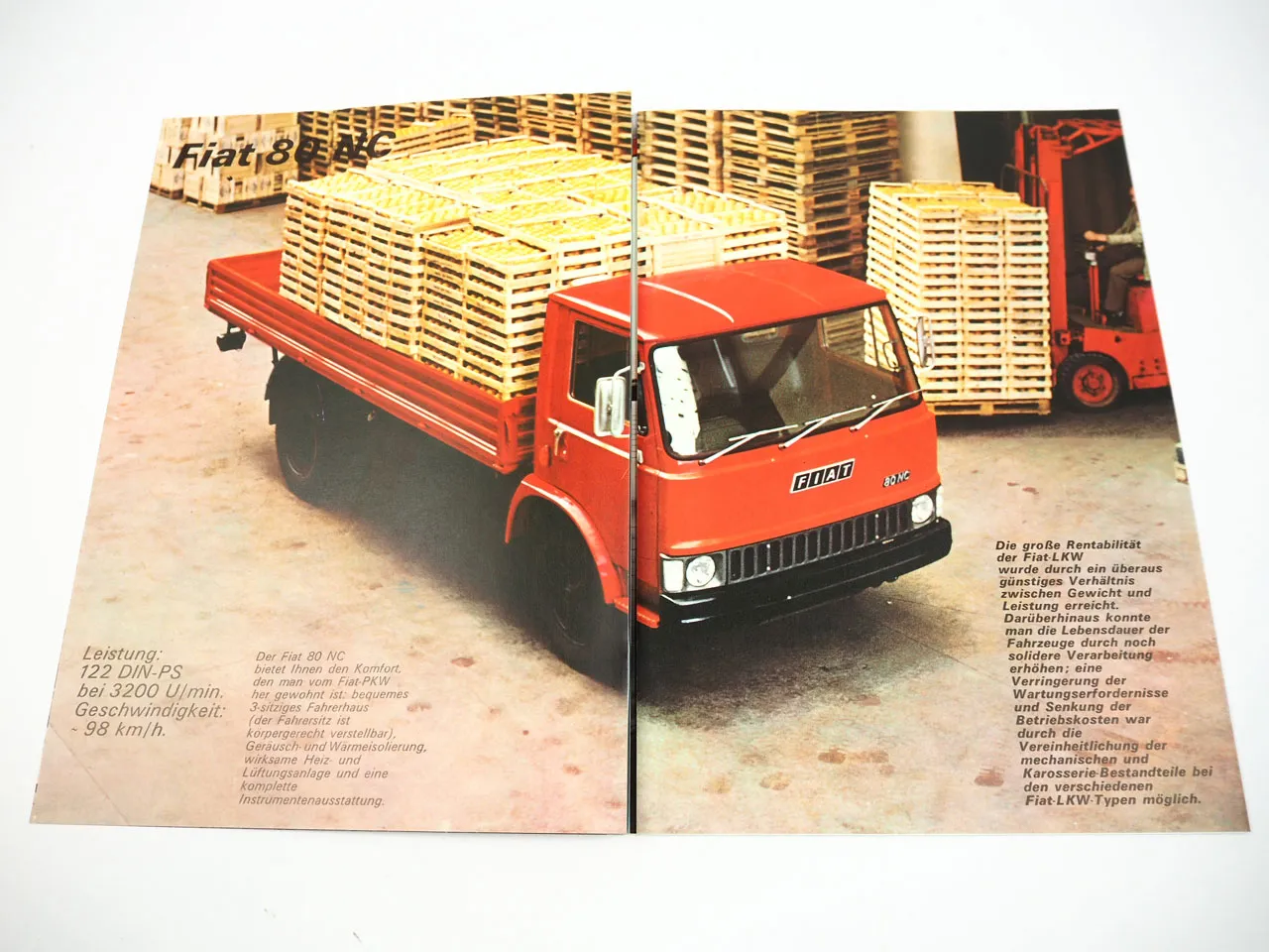 Fiat 80NC Pritschenwagen Kastenwagen LKW Prospekt 1970er Jahre