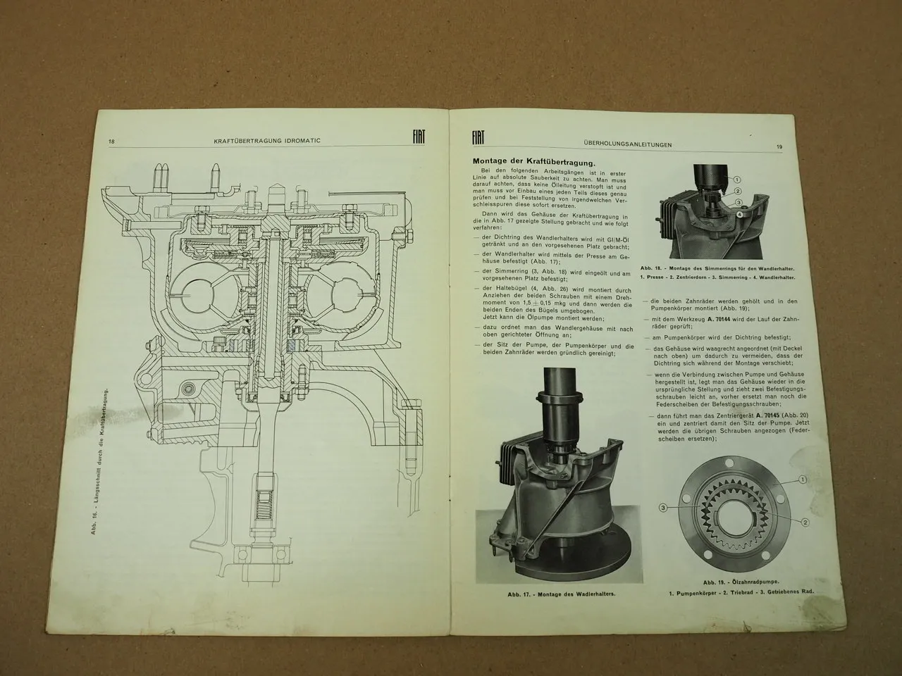 Fiat 850 Idromatic Aufbau Arbeitsweise Reparaturanleitung 1967
