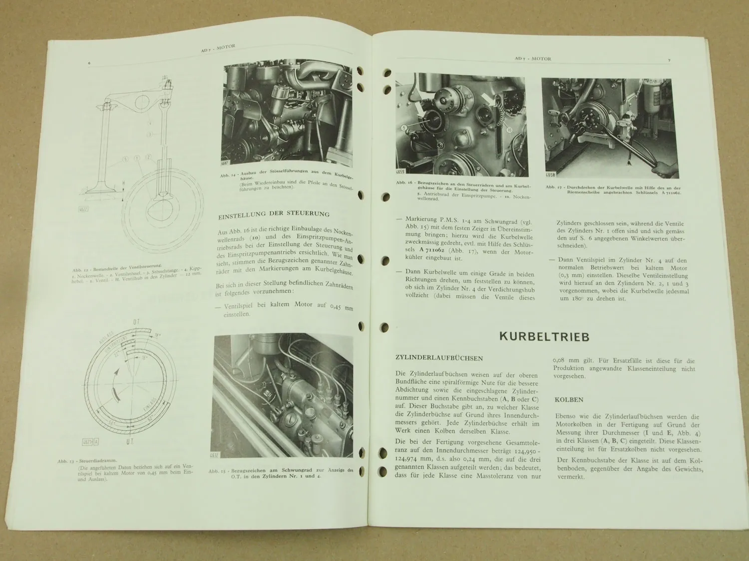 Fiat AD7 FL8 Raupenschlepper Motor Kupplung Ergänzung Reparaturhandbuch 1968