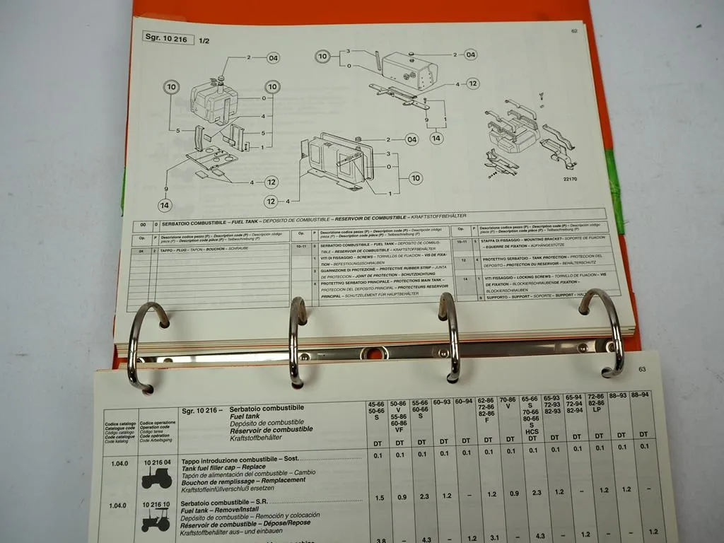 Fiat agri 45 bis 88 - 66S 86 93 94 Traktor Arbeitsrichtzeiten Fehlercodes 1993