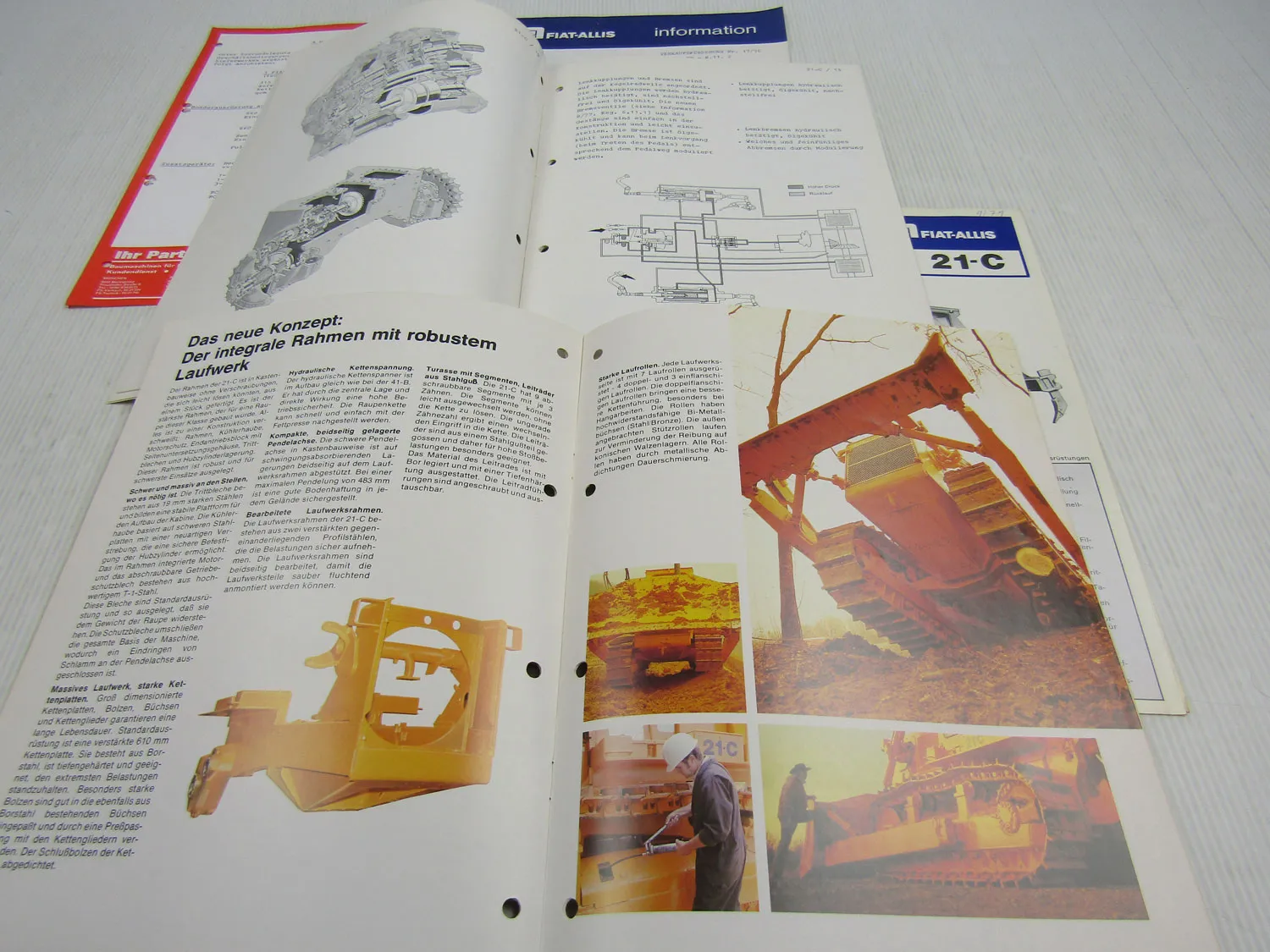 Fiat Allis 20C 21-C Planierraupe 1977 Prospekte Verkaufsargumente Hyster Winde