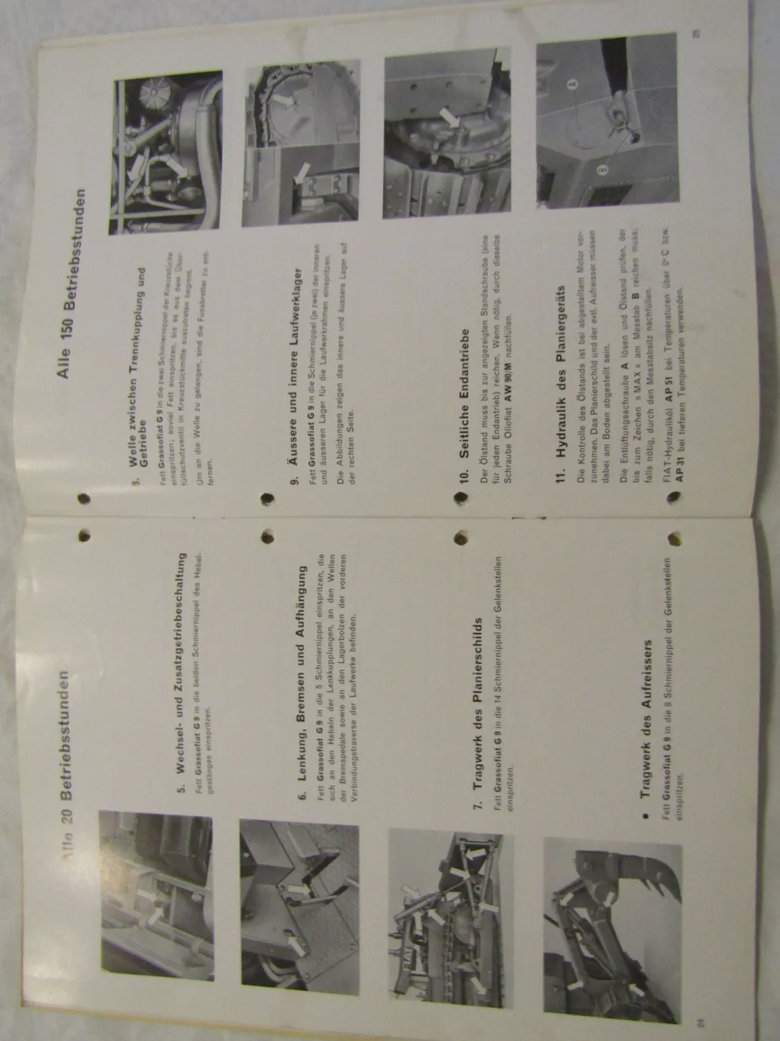 Fiat Allis AD BD 10B Planierraupe Betriebsanleitung Bedienung Wartung 10/74