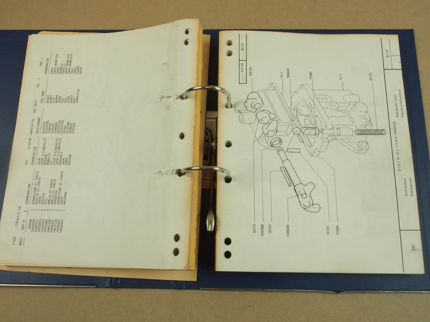 Fiat-Allis Fiatallis 10C Planierraupe Parts List Ersatzteilliste engl/ital 1990