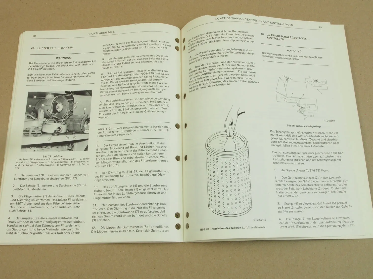 Fiat-Allis Fiatallis 745-C Radlader Bedienungsanleitung Betrieb Wartung 1978