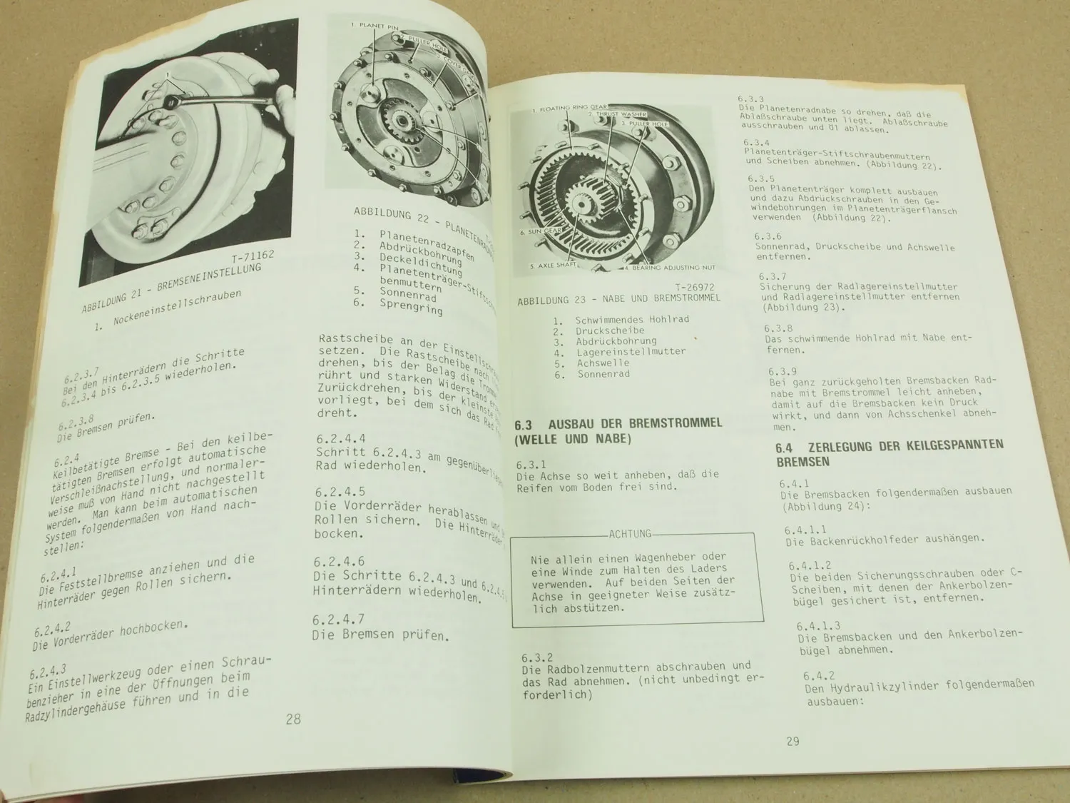 Fiat-Allis Fiatallis 745 H B HB Werkstatthandbuch Bremsen Druckluftanlage 1975