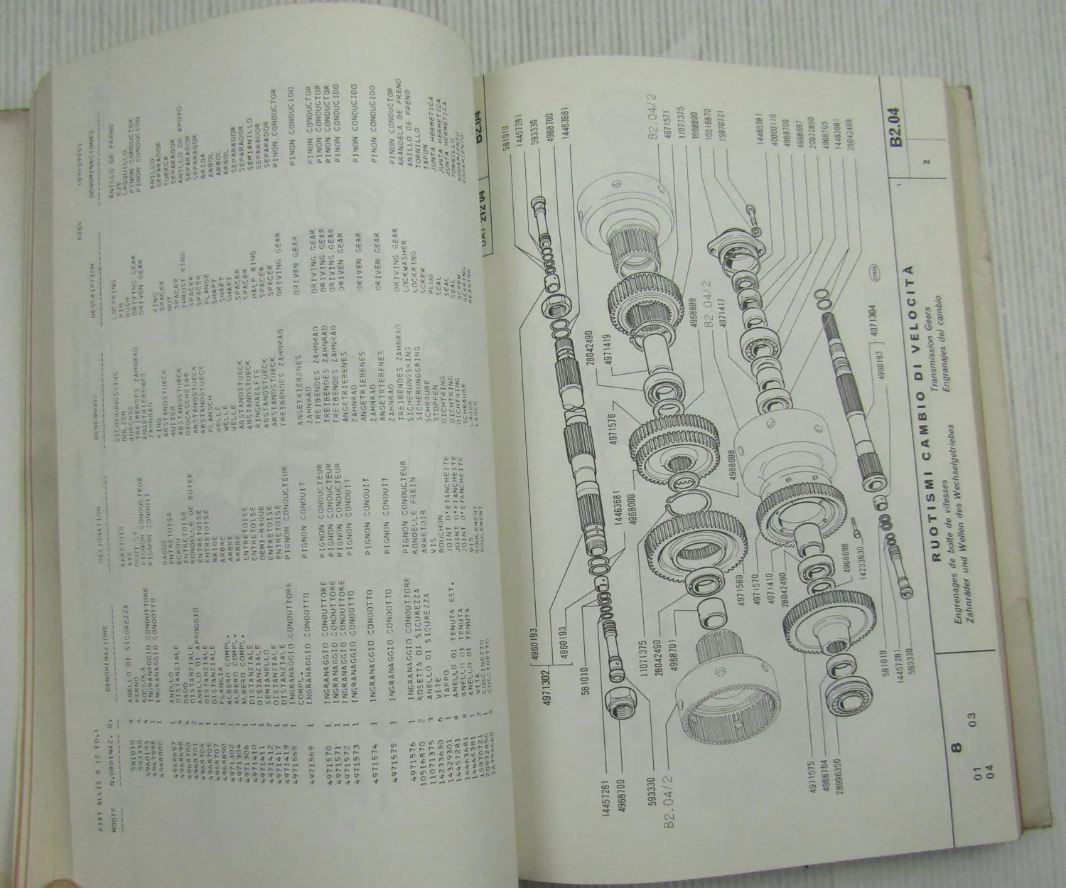 Fiat-Allis Fiatallis 8 Planierraupe Dozer Ersatzteilliste 3/1975 + Supplement