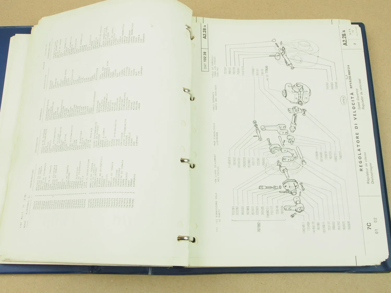 Fiat-Allis Fiatallis AD BD 7C Dozer Ersatzteilliste 1974 Parts List Pieces recha