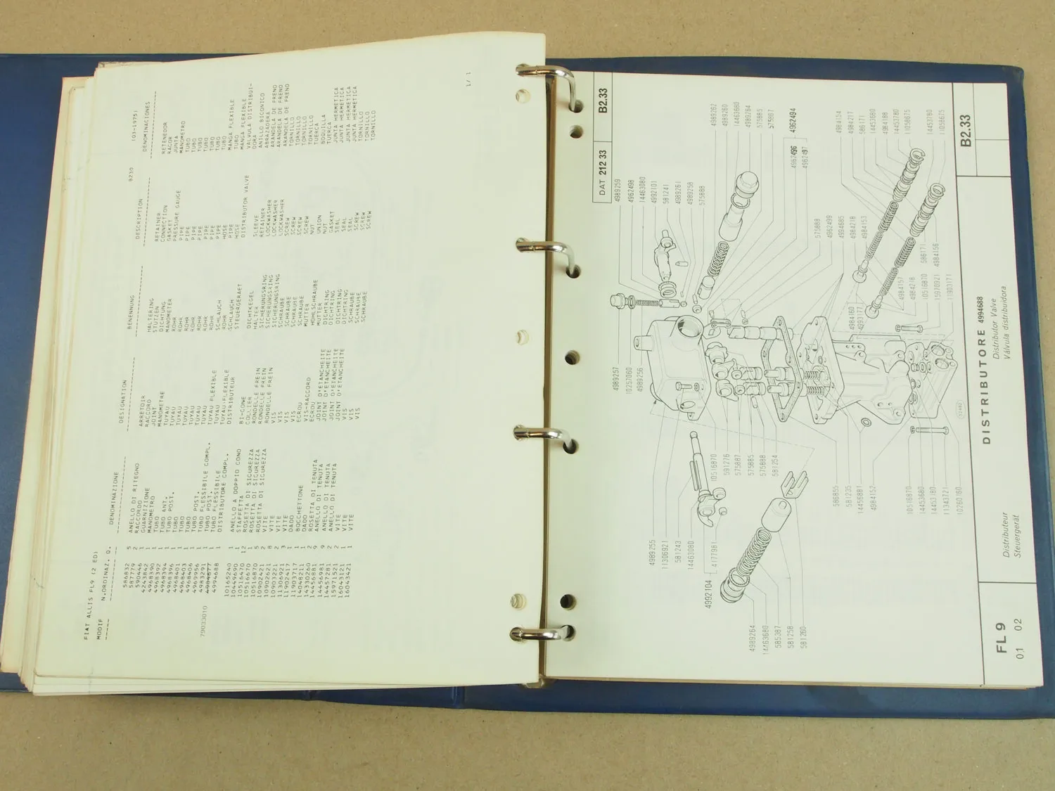 Fiat-Allis Fiatallis FL9 Laderaupe Ersatzteilliste Parts List Parti 1977-1978