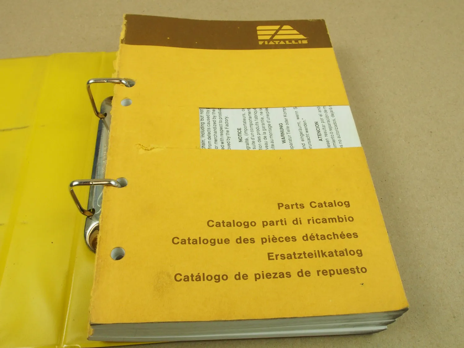 Fiat-Allis Fiatallis FR10B Lader Ersatzteilliste Parts List Parti ricambio 1990