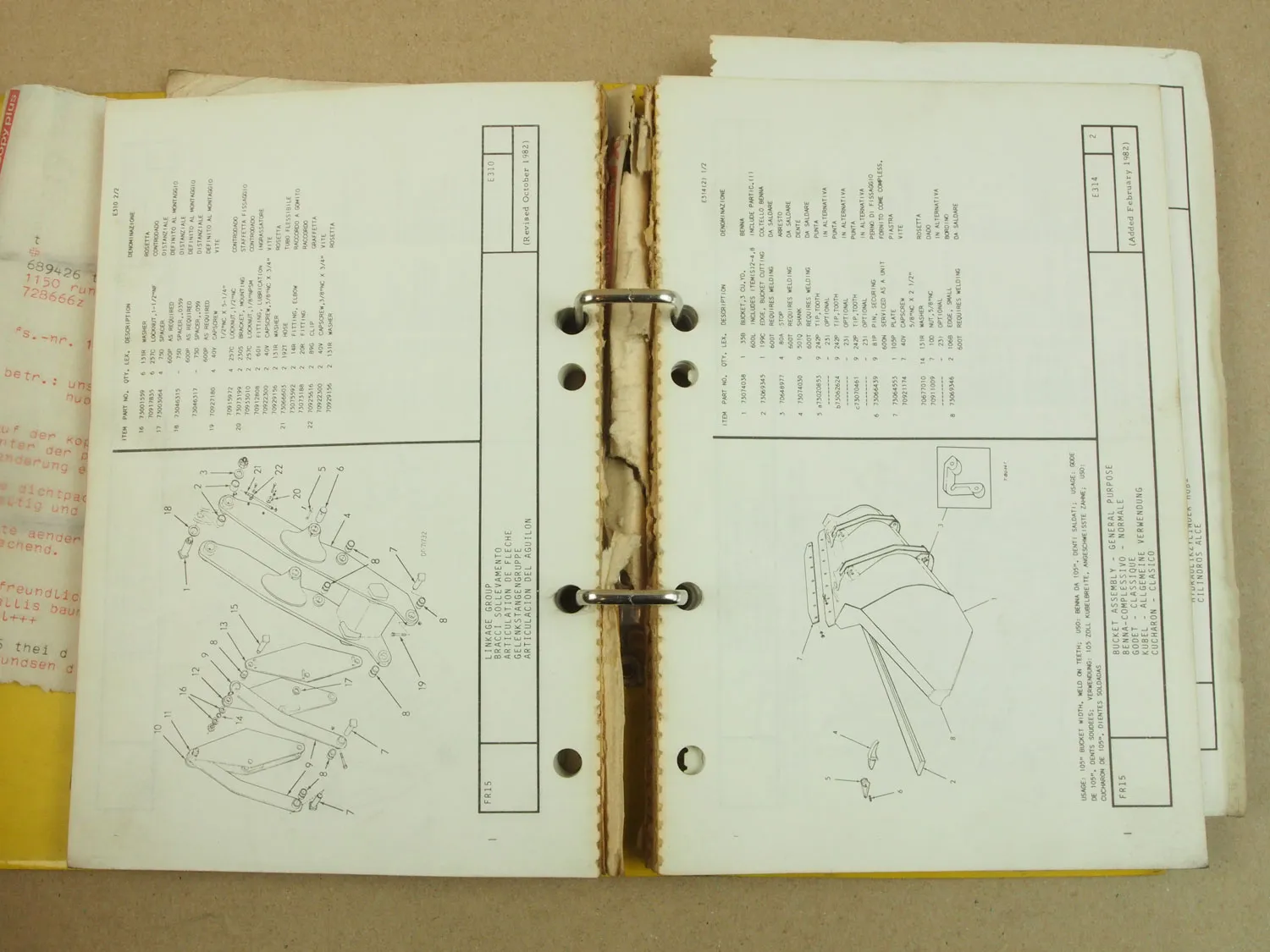 Fiat-Allis Fiatallis FR15 Radlader Ersatzteilliste Parts List 1982 in engl/ital