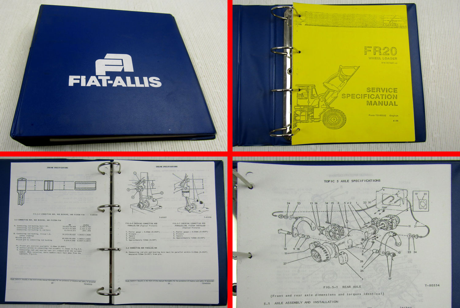 Fiat-Allis Fiatallis FR20 Wheel Loader Service Specification Manual 4/ ...