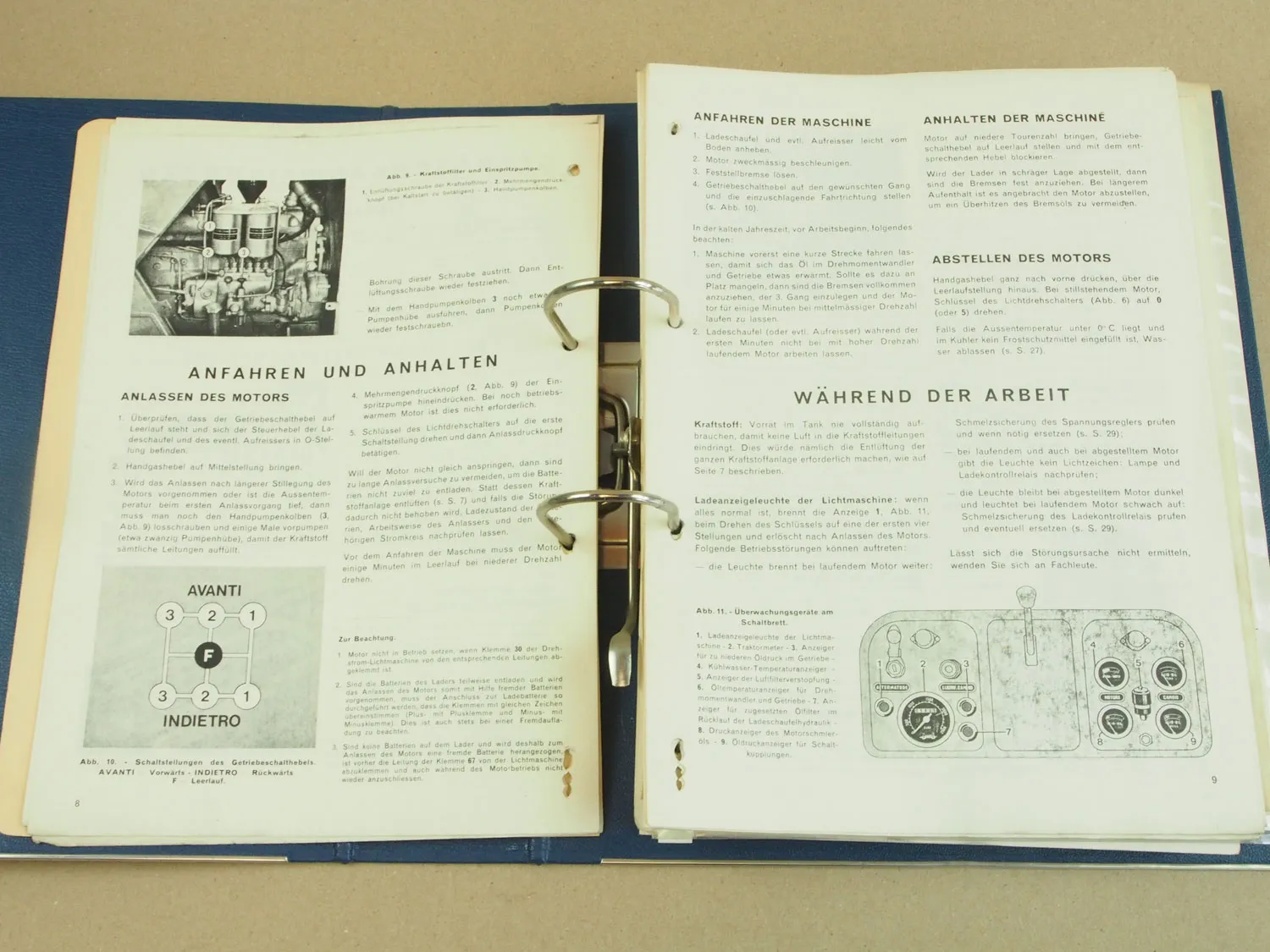 Fiat-Allis FL10B Lader Bedienung Betriebsanleitung Ersatzteilliste 1974/75