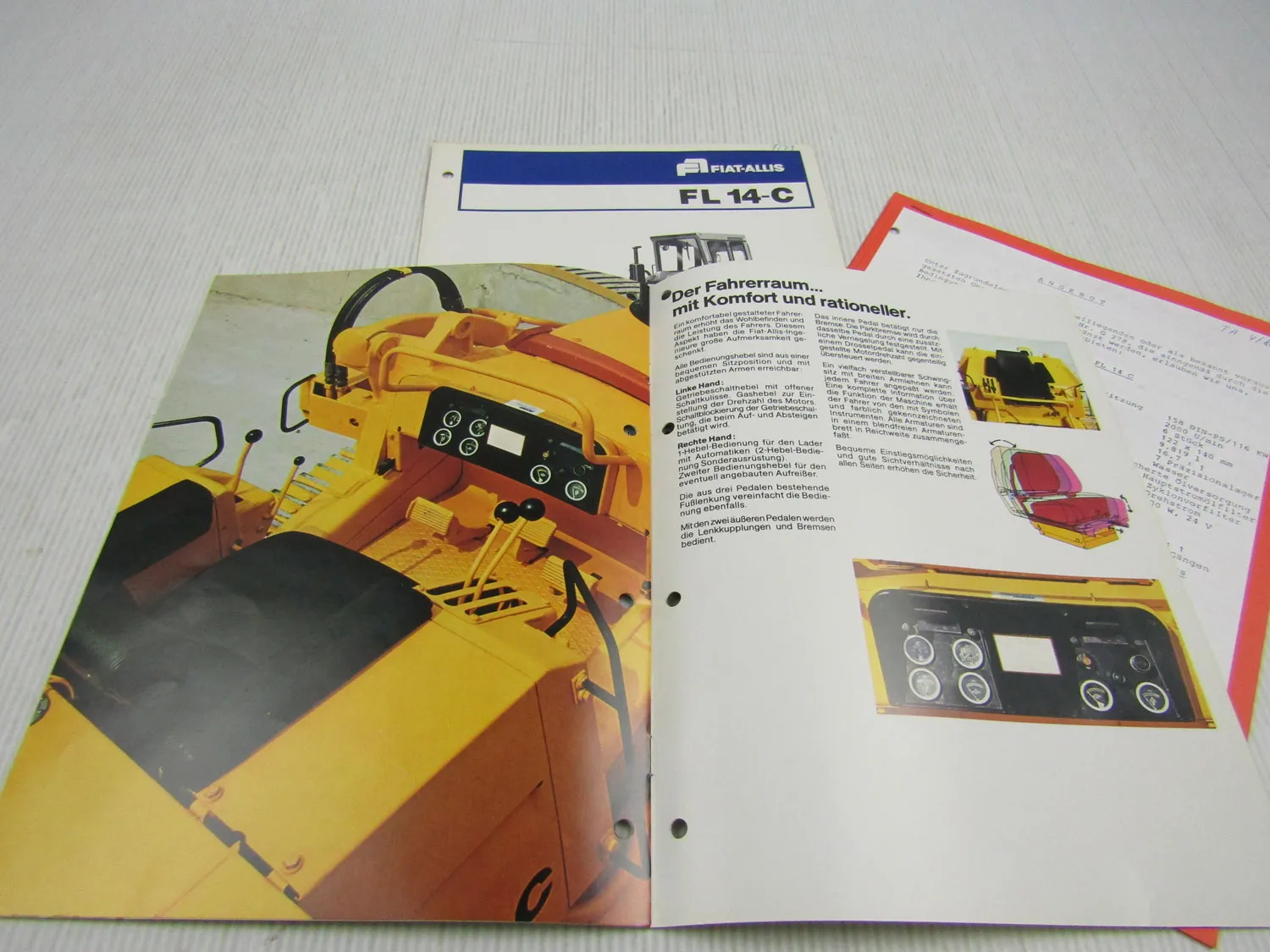 Fiat Allis FL14C Laderaupe Prospekt Technische Daten Angebot 1979