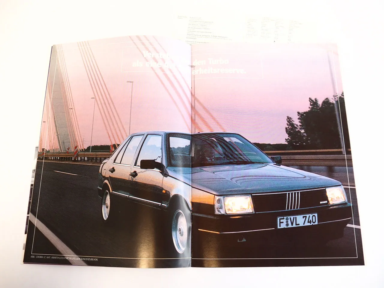 Fiat Croma Prospekt mit technischen Daten Preise 1990