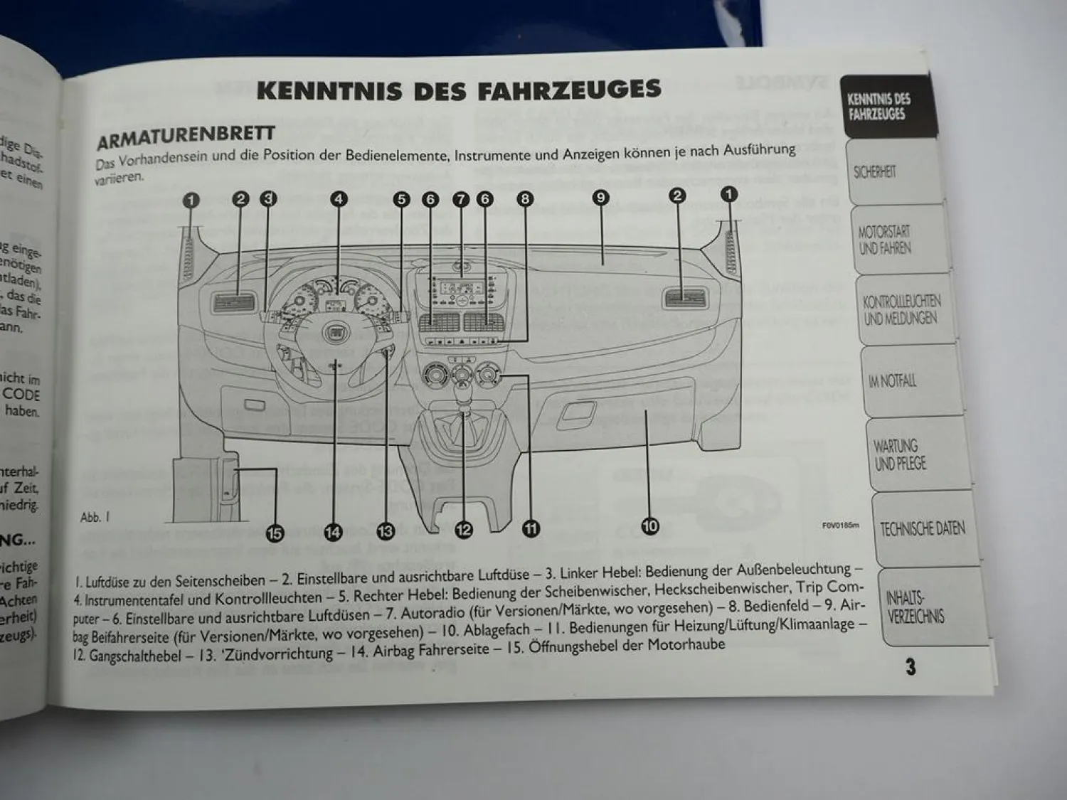 Fiat Doblo 263 Betriebsanleitung Bedienungsanleitung 2010-2015 Bordmappe Deutsch