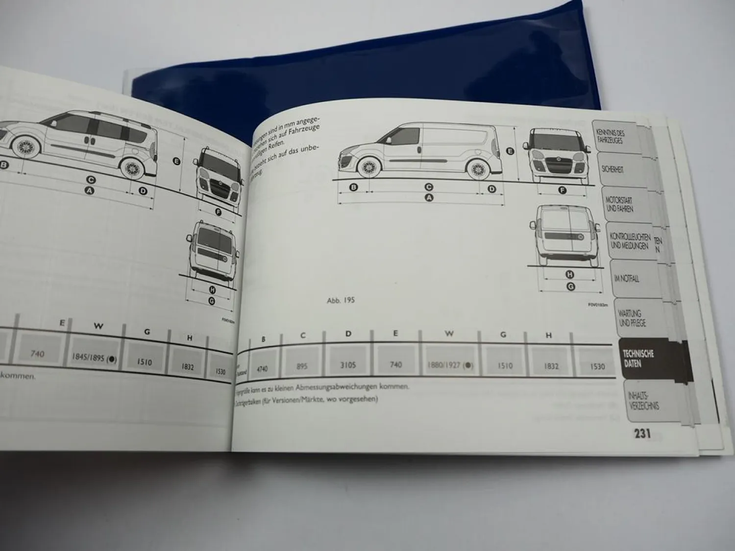 Fiat Doblo 263 Betriebsanleitung Bedienungsanleitung 2010-2015 Bordmappe Deutsch