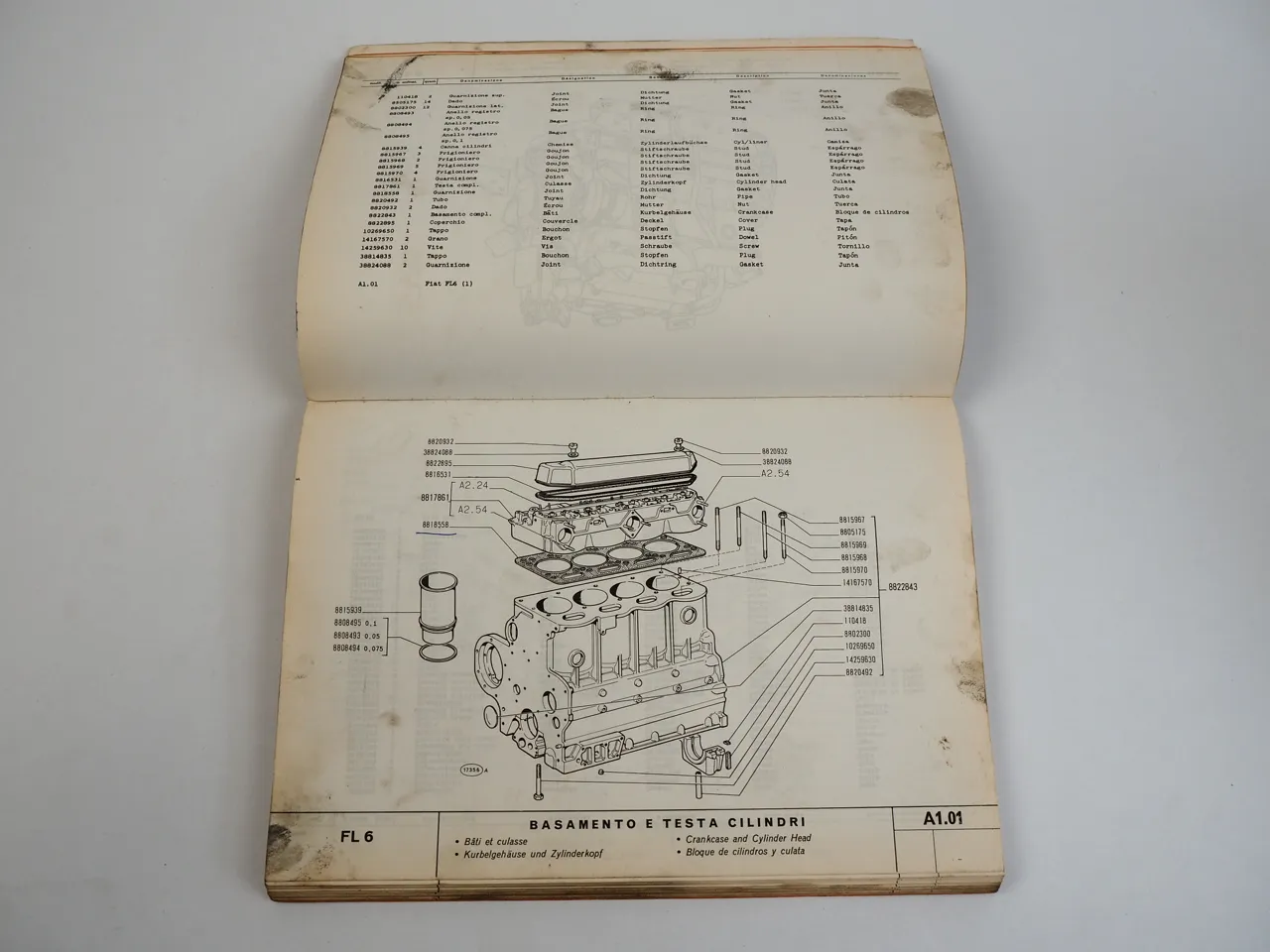 Fiat FL6 Ersatzteilkatalog Spare parts Catalog Catalogo Parti di Ricambio 1969