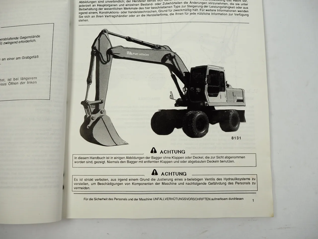 Fiat Hitachi FH150W Mobilbagger Betriebsanleitung Bedienung Wartung 1993