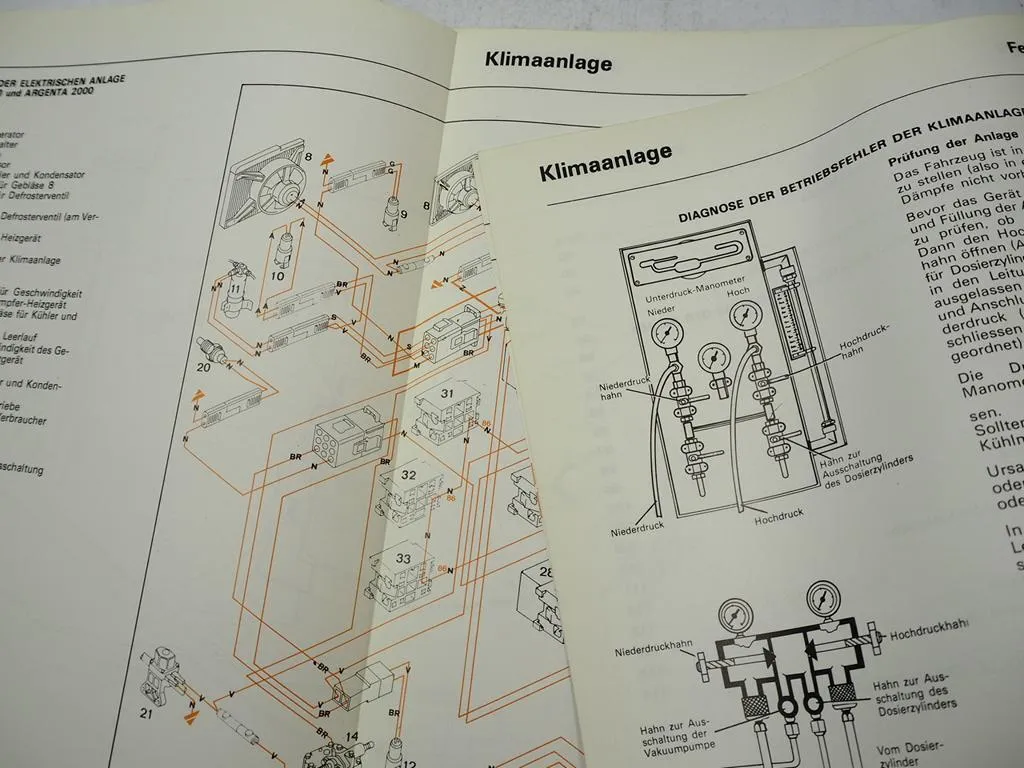 Fiat Klimaanlage Werkstatthandbuch 1982 Fiat 131 Supermirafiori Argenta Ritmo