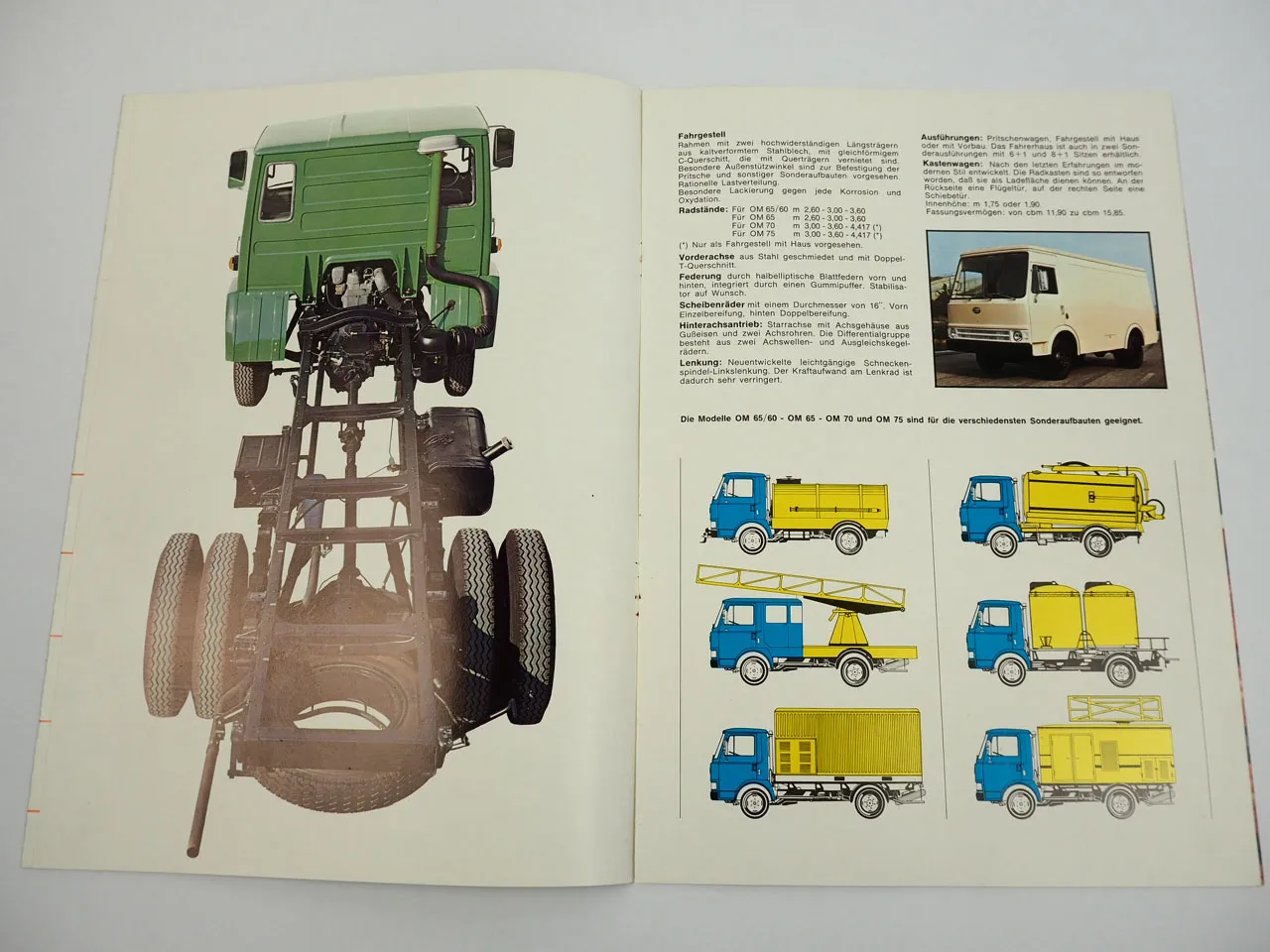 Fiat OM 60 65 70 75 LKW Kleinlastwagen Pritschenwagen Prospekt 1972