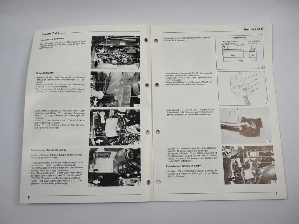 Fiat Scudo Peugeot Citroen Lancia Einbauanleitung Webasto Top S BW/DW50 Heizung