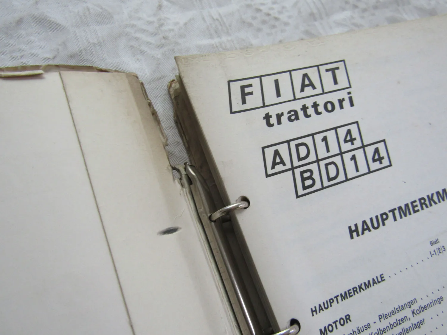 Fiat trattori AD BD 14 Dozer Hauptmerkmale und Daten 11/1970