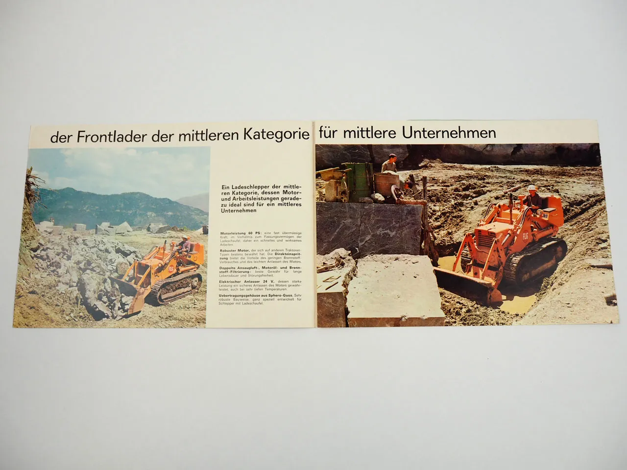 Fiat trattori FL6 Frontlader Ladeschlepper Laderaupe Prospekt 1963