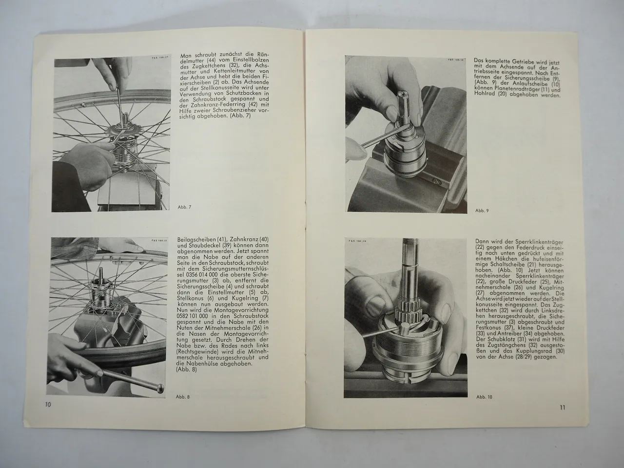 Fichtel Sachs 415 Torpedo Dreigang Nabe Werkstatthandbuch Reparatur 1961 Fahrrad