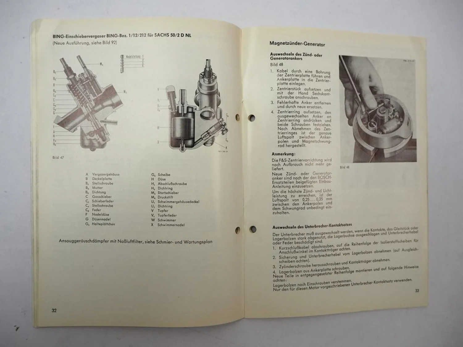 Fichtel & Sachs 50/2 MB ML MA MAK MLA DK Motor Werkstatthandbuch Reparatur 1972