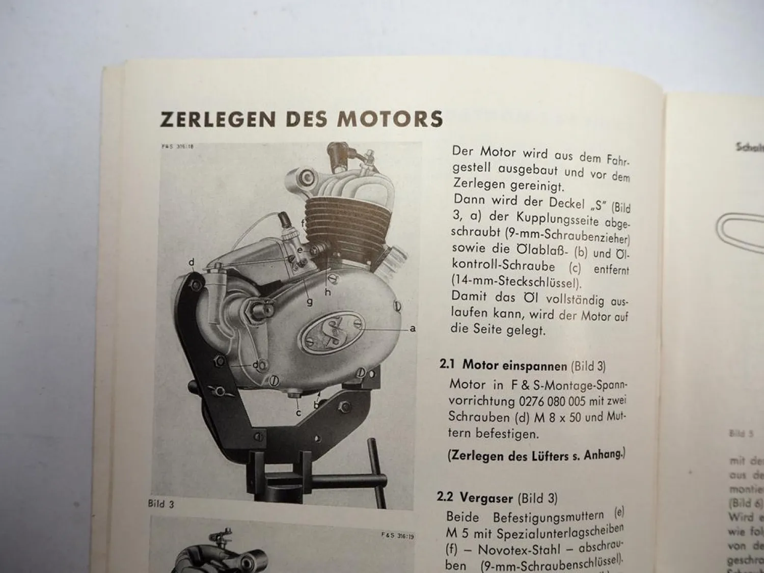 Fichtel & Sachs 50 Dreigang Motor Werkstatthandbuch Reparaturanleitung 1972
