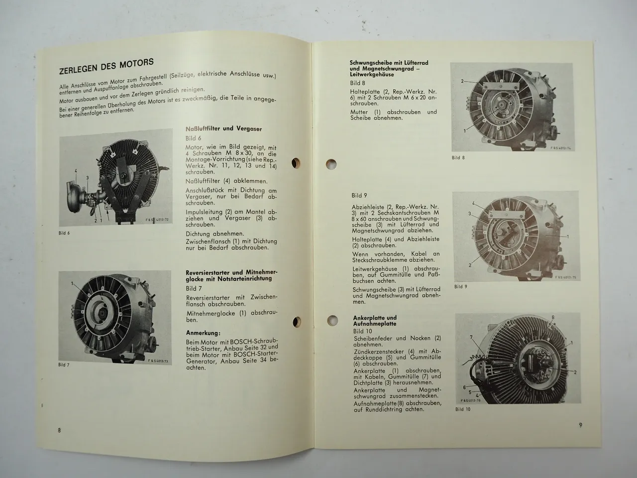Fichtel Sachs KM 914 B Wankelmotor Werkstatthandbuch Reparaturanleitung 1971