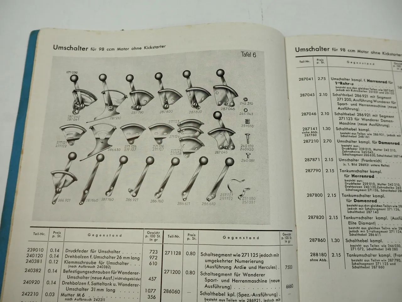 Fichtel & Sachs Motoren Naben Ersatzteile Motorfahrrad Katalog 1940