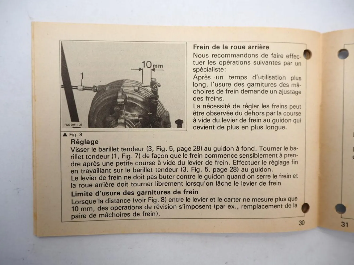 Fichtel & Sachs Saxonette 301/A Mofa 30 ccm Betriebsanleitung Entretien 1987