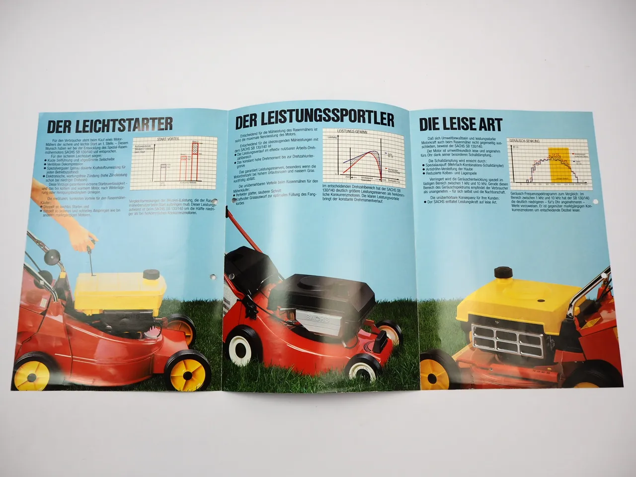 Fichtel Sachs SB 130 140 Rasenmäher Motor Prospekt 1980er Jahre