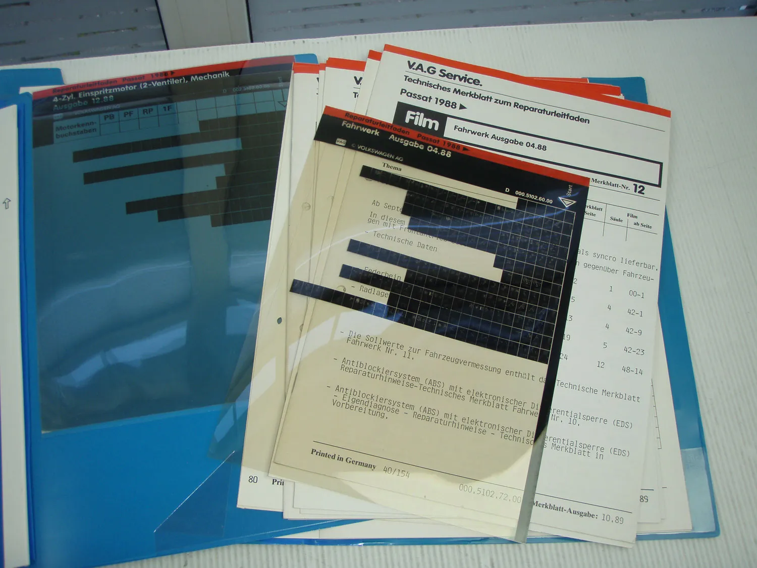 Film Reparaturleitfaden VW Passat B3 Fahrwerk Einspritzmotor PB PF RP 1F ab 1988