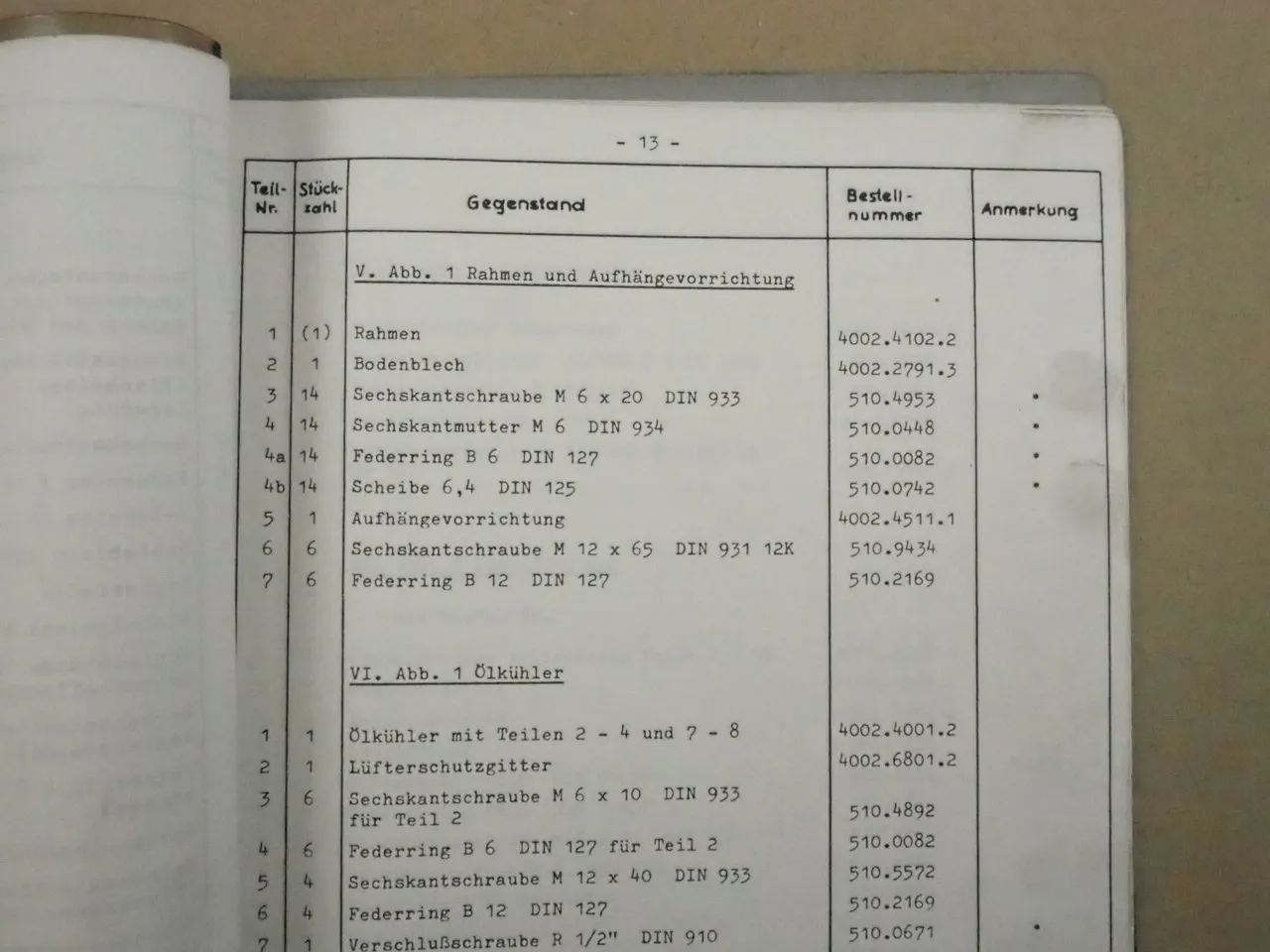 Flottmann Rotoflott 170 Kompressor Ersatzteilkatalog