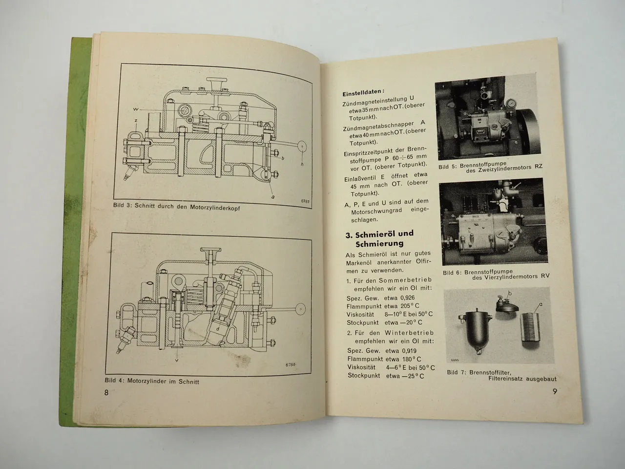 Flottmann RZ RV Dieselmotor Betriebsanleitung 1940er Jahre