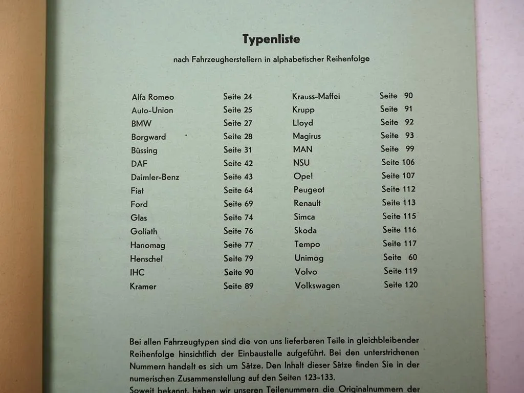 FM Fritz Mang Lenkgestänge Kugelgelenke PKW LKW Traktor Ersatzteilliste 1967
