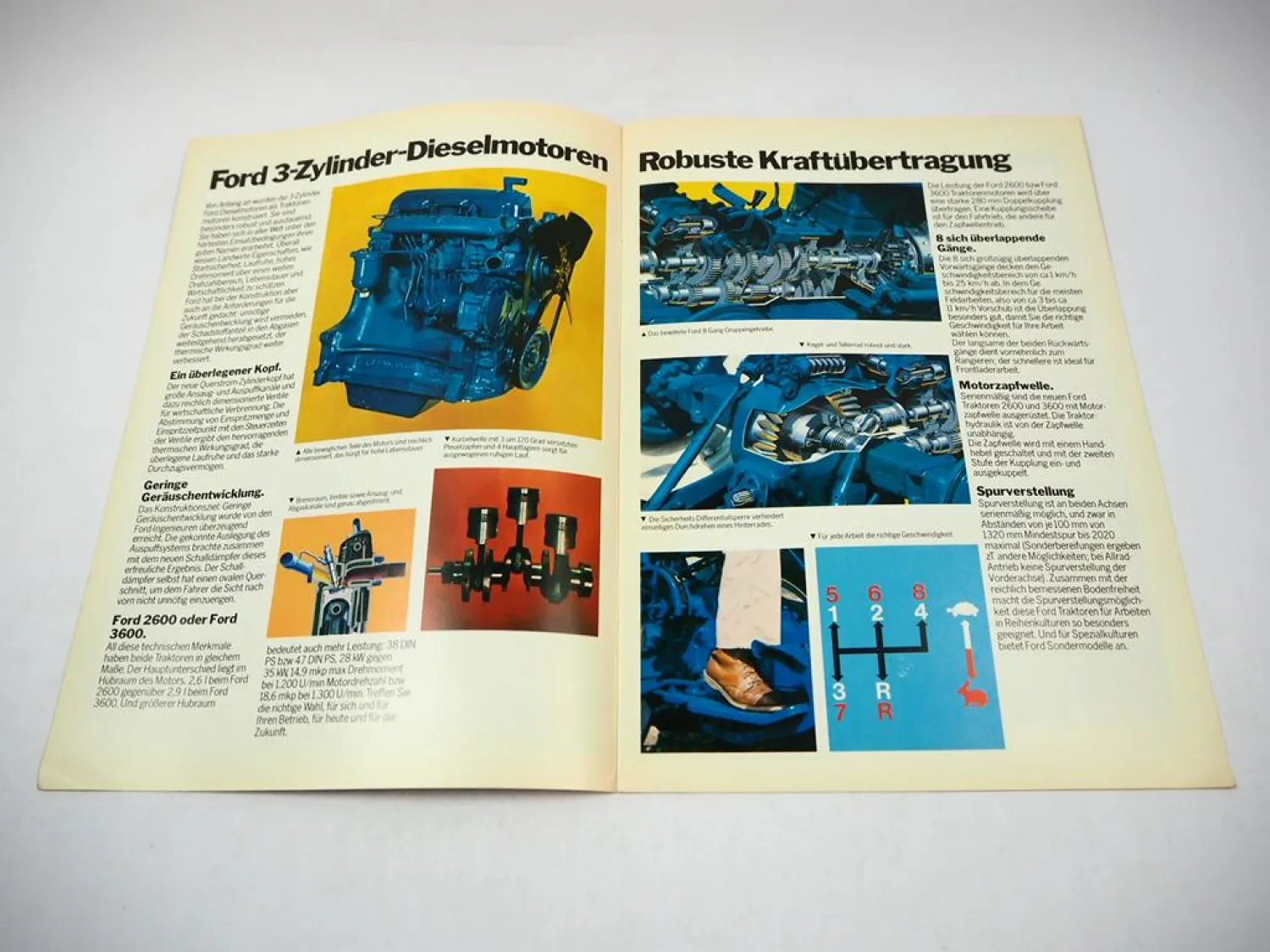 Ford 2600 3600 Traktor Prospekt Technische Daten Beschreibung 12/1977