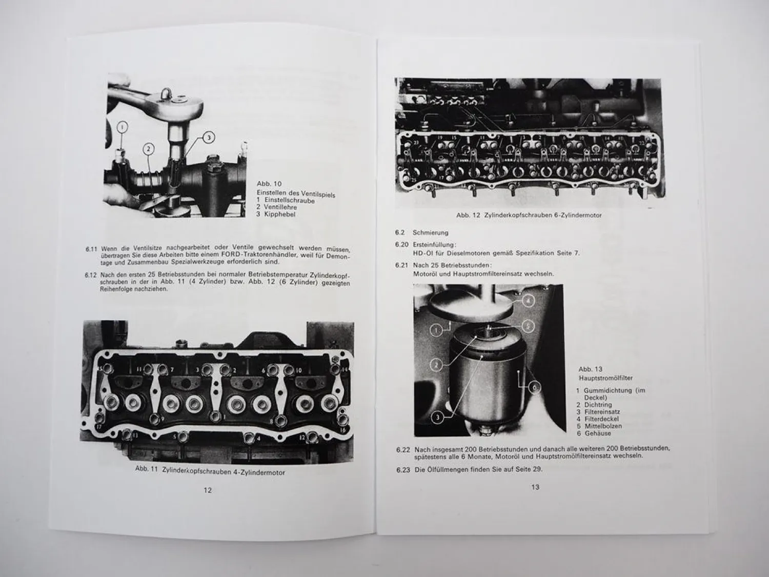 Ford 2701E 2703E 2704E 2706E 2708E 2709E Dieselmotor Bedienungsanleitung