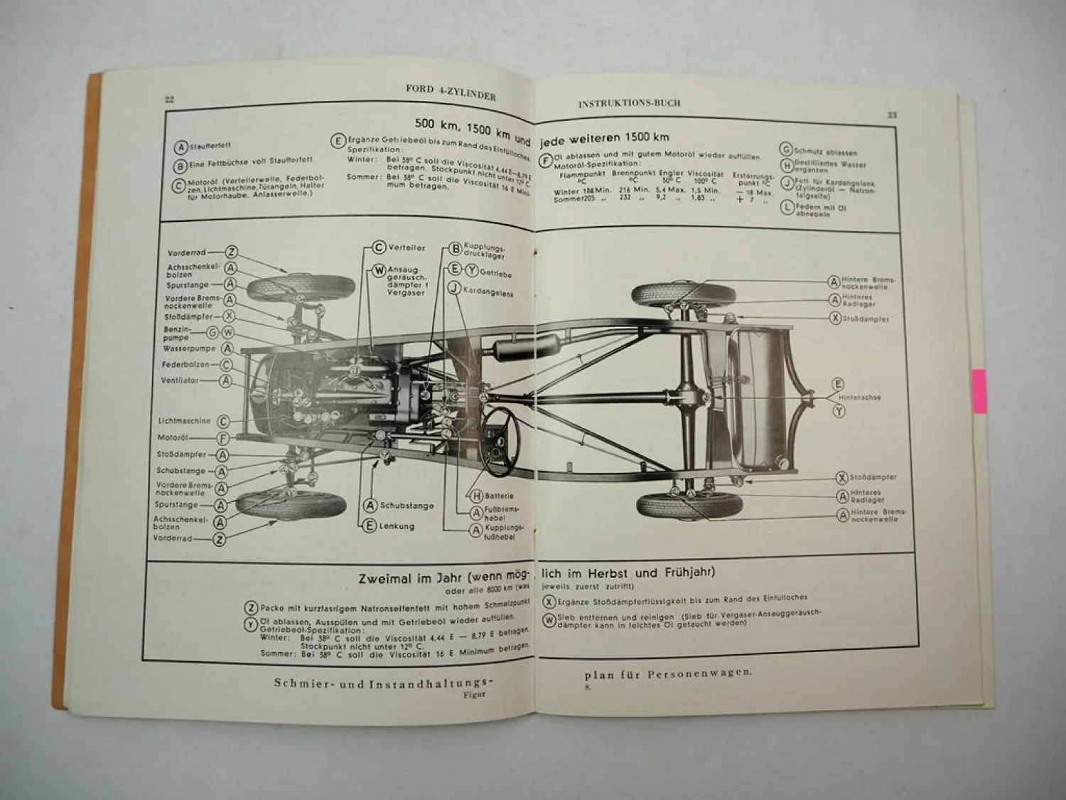 Ford 4 Zylinder AB ABF PKW & LKW Instruktionsbuch Betriebsanleitung 1930/40er Jahre