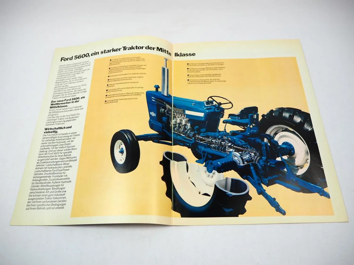 Ford 5600 Traktor Mittelklasse Prospekt Technische Daten Beschreibung 12/1977