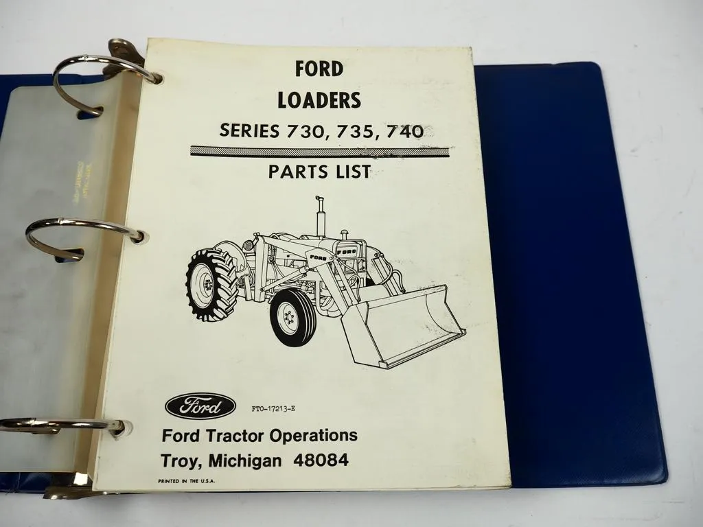 Ford 730 735 740 750 753 755 713 723 751 752 Traktor Anbaugeräte Ersatzteilliste