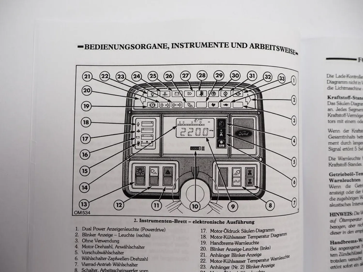 Ford 8530 8630 8730 8830 Bedienungsanleitung Betriebsanleitung Traktor