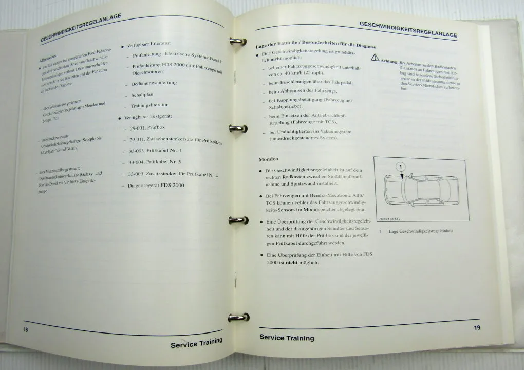 Ford Diagnose Prüfarbeiten Elektrik Elektronik Technisches Training Schulung 98