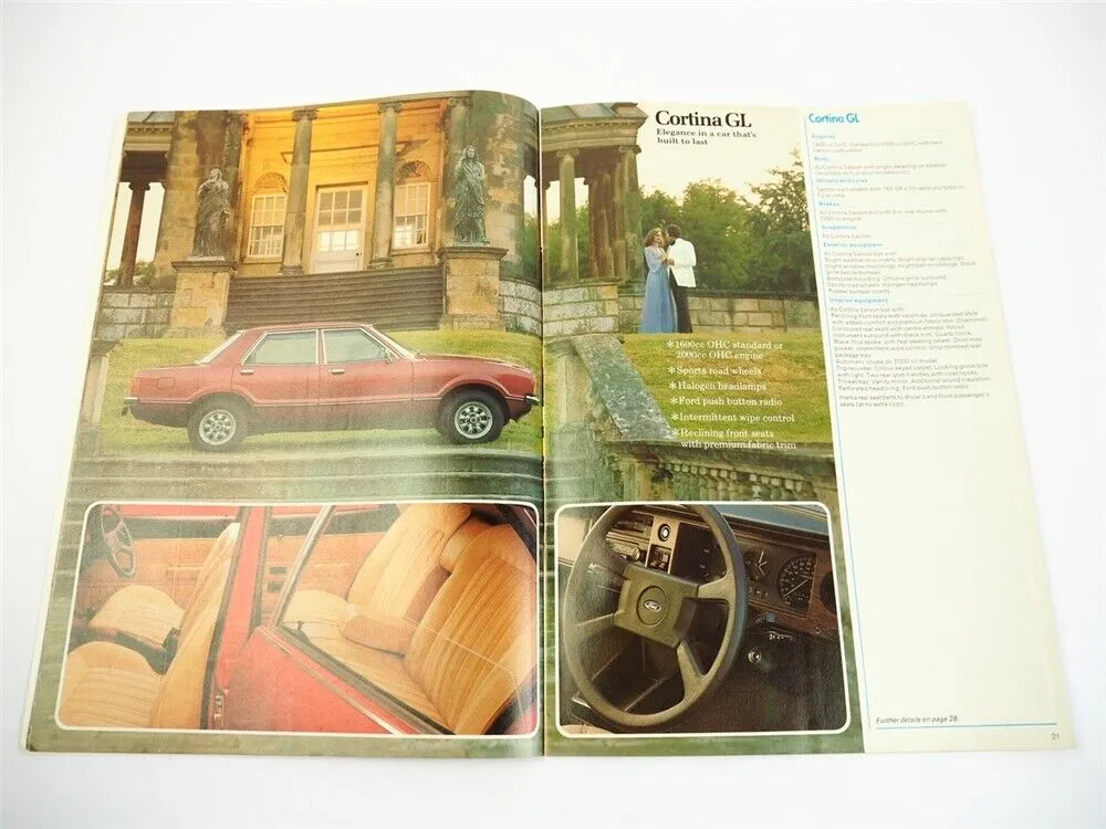 Ford Escort Cortina Capri Granada Prospekt Brochure Price Guide 1976